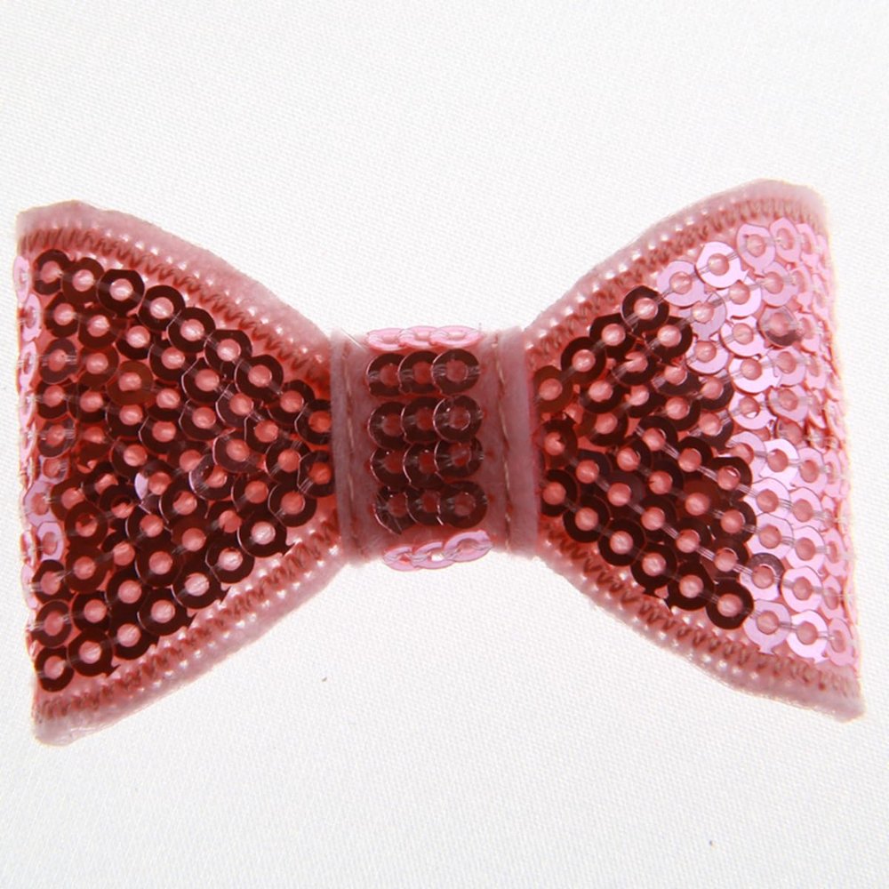 20Pcs Sequin Hair Bow Accessories, 5CM, Shiny Sparkle Design for Headbands and Hair Clips (20Pcs Peach, With Clip)