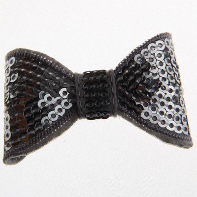 20Pcs Sequin Hair Bow Accessories, 5CM, Shiny Sparkle Design for Headbands and Hair Clips (20Pcs Gray, With No Clip)