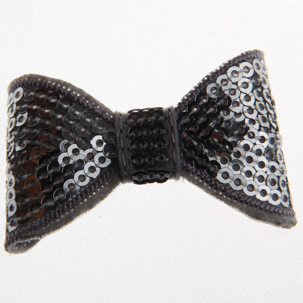 20Pcs Sequin Hair Bow Accessories, 5CM, Shiny Sparkle Design for Headbands and Hair Clips (20Pcs Gray, With No Clip)