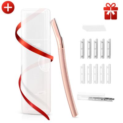 AIBRIT PRO Blue Bikini Trimmer for Women + Eyebrow Razor for Women (with 10 Replaced Blades)