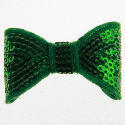 20Pcs Sequin Hair Bow Accessories, 5CM, Shiny Sparkle Design for Headbands and Hair Clips (20Pcs Green, With Clip)