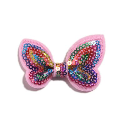 20Pcs 2.3" 6CM Mini Sequin Hair Bows For Headband Boutique Butterfly Shape Hair Bow For Headwear Accessories (20Pcs AB, With No Clip)