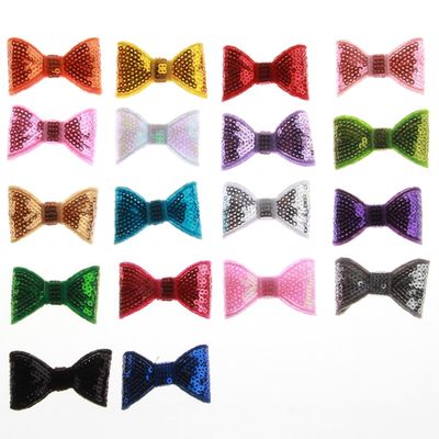 20Pcs Sequin Hair Bow Accessories, 5CM, Shiny Sparkle Design for Headbands and Hair Clips (20Pcs Multi, With No Clip)