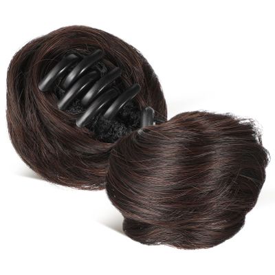 FOYTOKI 2pcs Hair Rings for Braids Bun Hair Extensions Claw Clip Messy Bun Clip Women