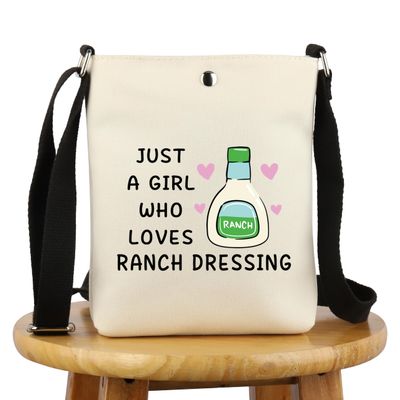 G2TUP Funny Ranch Dressing Gift Who Loves Ranch Dressing Makeup Bag Salad Saucey Lover Cosmetic Bag Funny Foodie Gift (Ranch Dressing X)