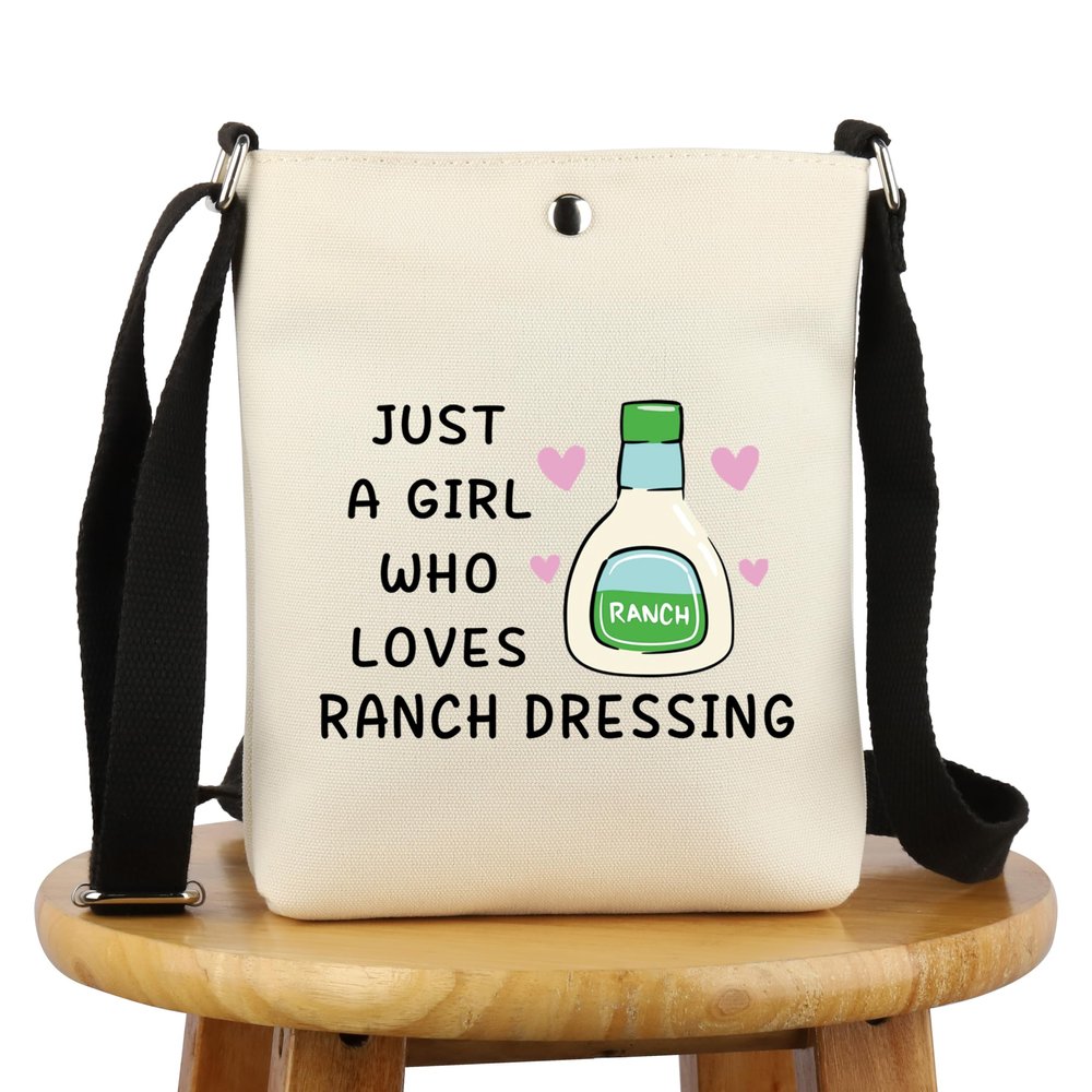 G2TUP Funny Ranch Dressing Gift Who Loves Ranch Dressing Makeup Bag Salad Saucey Lover Cosmetic Bag Funny Foodie Gift (Ranch Dressing X)