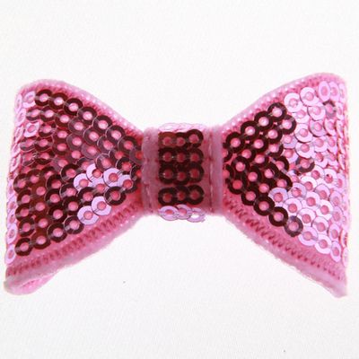 20Pcs Sequin Hair Bow Accessories, 5CM, Shiny Sparkle Design for Headbands and Hair Clips (20Pcs Pink, With Clip)