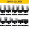 10 Pack Clipper Guards Set Replacement Fits for Limural K11S/ Novah HCL-001/ Surker K7S/K9C/K9S - 1/16" to 1", Black, Updated by Loner view 2