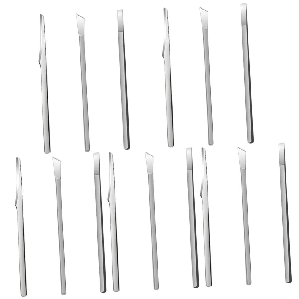 15 Pieces Pedicure Set Professional Intrapeze Nail Tool Exfoliating Tool Intrapeze Nail Lifter Nail Remover Trimmer Exfoliating Stainless Steel Cosmetic Foot File for Men (5 pcs Silver 16x1cmx5pcs)