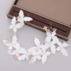 J3DFGFLR White Butterfly Headbands Gold Pearl Hairbands Wedding Hair Accessories Handmade Rhinestone Tiara Headdress Women Hair Jewelry view 2