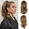 14 Inch Ponytail Extension - Soft Wavy Pony Tails Hair Extensions, Claw Clip Ponytail Extension, Synthetic Hair Extensions Ponytail, Clip in Ponytail (Color: Light Brown With Blonde Highlights) view 1