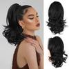 14 Inch Black Ponytail Extension - Soft Wavy Pony Tails Hair Extensions, Claw Clip Ponytail Extension, Natural Short Hair Extensions Ponytail, Synthetic Hair Pieces for Women (Color: Black) view 1