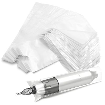 200pcs Tattoo Machine Covers Clear 7.5x2.7 Inch Tattoo Pen Covers Large Machine Bags Sleeves for Tattoo Machine Accessories, Kits & Supplies