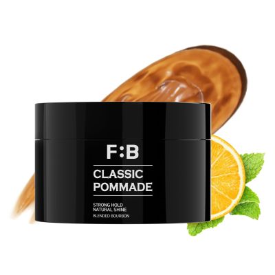 [Forbeaut] Classic Pomade  Strong Hold Water-Based Hair Wax for Men, Glossy Natural Finish, Lightweight Texture, Easy Rinse, Woody Citrus Scent, For Slicked-Back & Fringe Styles, 100g / 3.53 fl.oz