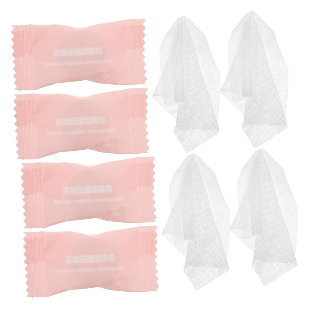 BAZEITFLOW 50pcs Disposable Face Towels Compressed Travel Towels for Face Washing Soft Compact Easy to Pack