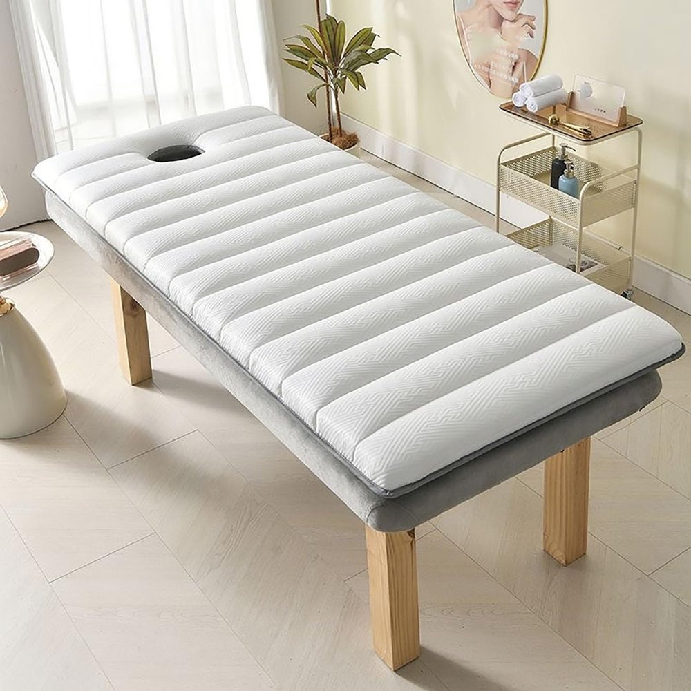 White 5cm,T 70190cm,Lash Bed Foam Topper for Massage Bed Memory Foam Massage Table Topper Spa Massage Table Pad & Face Elastic Bands Non-Slip-Lash Bed Cushion