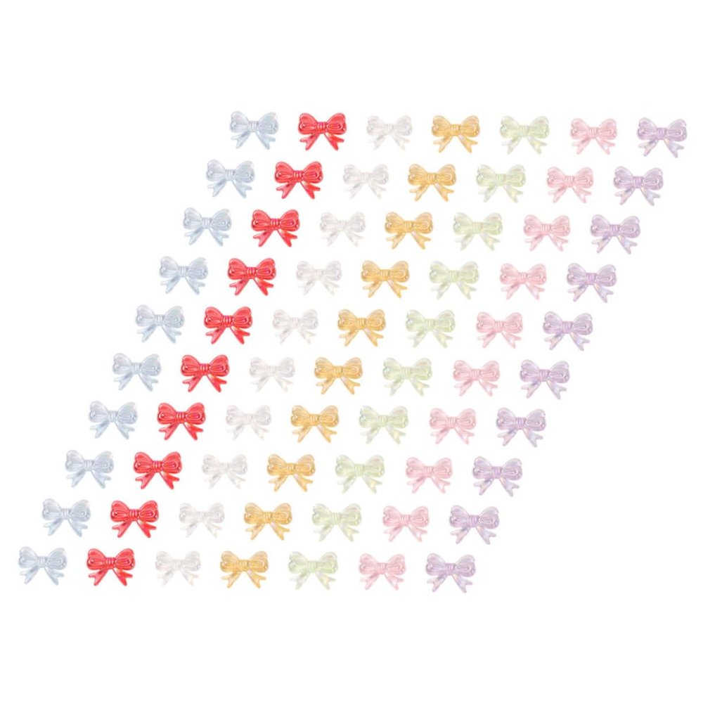 70pcs Mini Resin Bowknot Charms for DIY Crafts Xmas