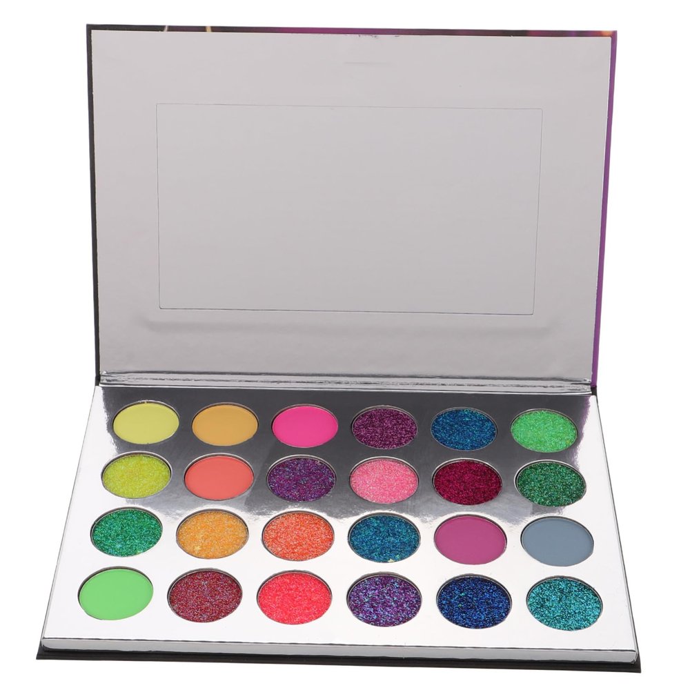 BIUDECO Glitter Eyeshadow Palette Glow Dark Halloween Eyeshadow for Creative Makeup and Costumes Portable Compact Design for and