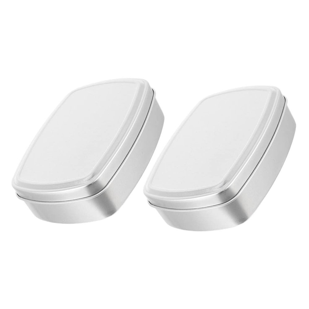 Happyyami 2pcs Refillable Aluminum Soap Containers Lid Travel Case for Cosmetics and Soap Storage Box Easy to Clean and for Home and Travel