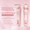 2 in 1 Electric Lady Shaver, Portable Rechargeable & Waterproof Bikini Trimmer for Face Lip Chin Pubic Underarm Legs (Pink) view 4