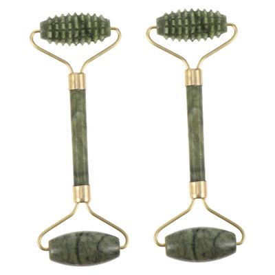 BESTYASH Massager Tool Jade Roller Stone Massage Tool Facial Jade Roller 2pcs Set