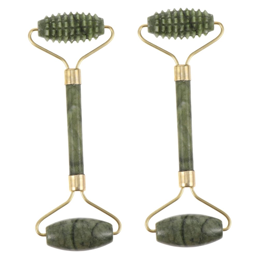 BESTYASH Massager Tool Jade Roller Stone Massage Tool Facial Jade Roller 2pcs Set