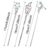 3 PCS Chinese Hair Pins Star Moon Hairs Sticks for Buns Long Metal Silver Tousle Stick Long Hairs Chinese Hanfu Asian Vintage Hair Chopsticks for Women Girls Gifts (Blue Silver) view 2
