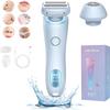 2 in 1 Electric Lady Shaver, Portable Rechargeable & Waterproof Bikini Trimmer for Face Lip Chin Pubic Underarm Legs (Blue) view 1