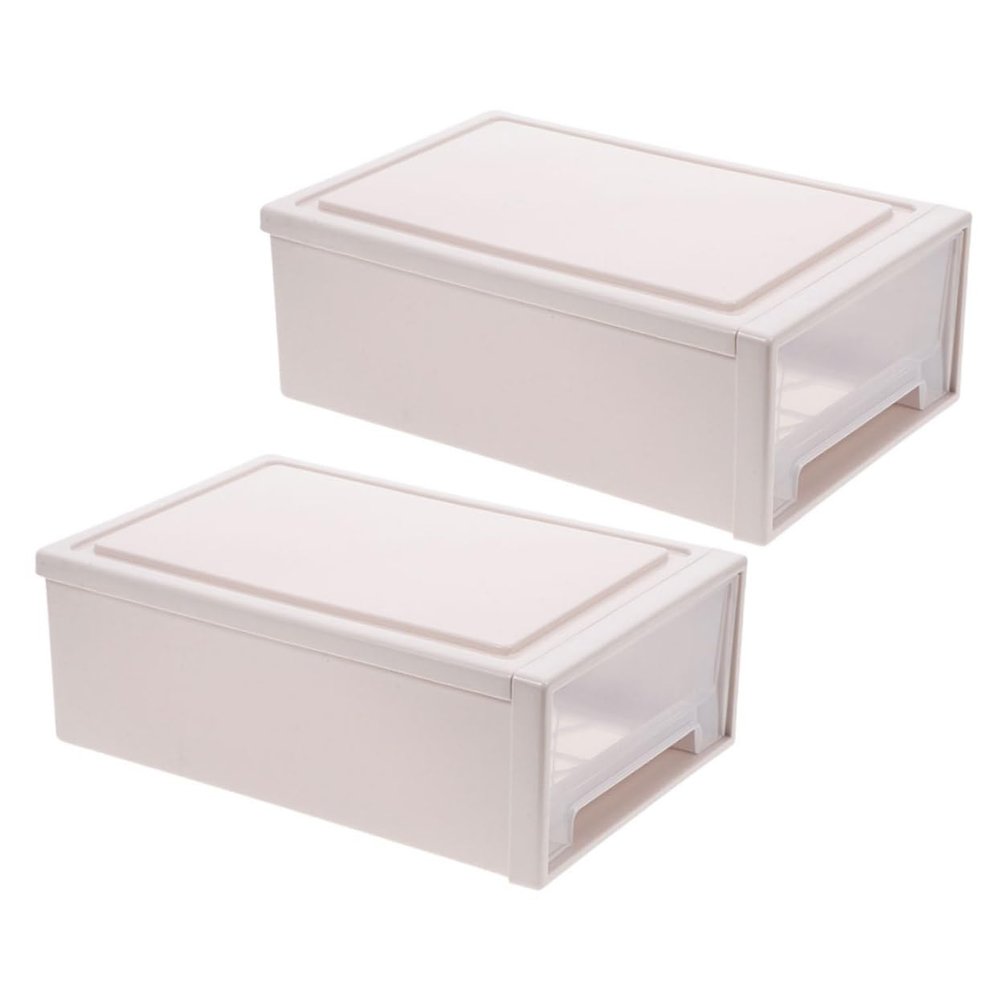 ARTIBETTER 2pcs Stackable Storage Drawer Organizers for Makeup and Clothes Plastic Desktop Storage Bins for Use Versatile Drawer Units Capacity
