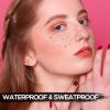 18-Sheet Freckle Face Tattoos - Glitter Temporary Tattoos - Heart, Star & Snowflake Designs in Gold/Silver/Rose - Festival Face Stickers for Women & Girls view 3