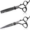 6 Inch Hairdresser Barber Hairdressing Shears Kit Steel Hair Cutting Thinning Texturizing Shears Set Black Grooming view 1