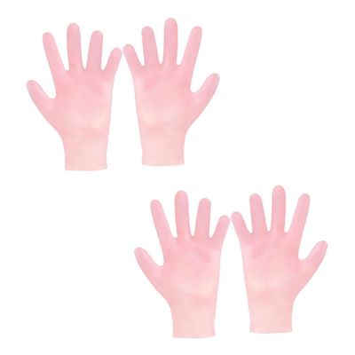 BESTYASH 2Pairs Pink Women Moisturizing Exfoliating Gloves for Dry Hands Practical Hydrating Hand Gloves for Soft Smooth