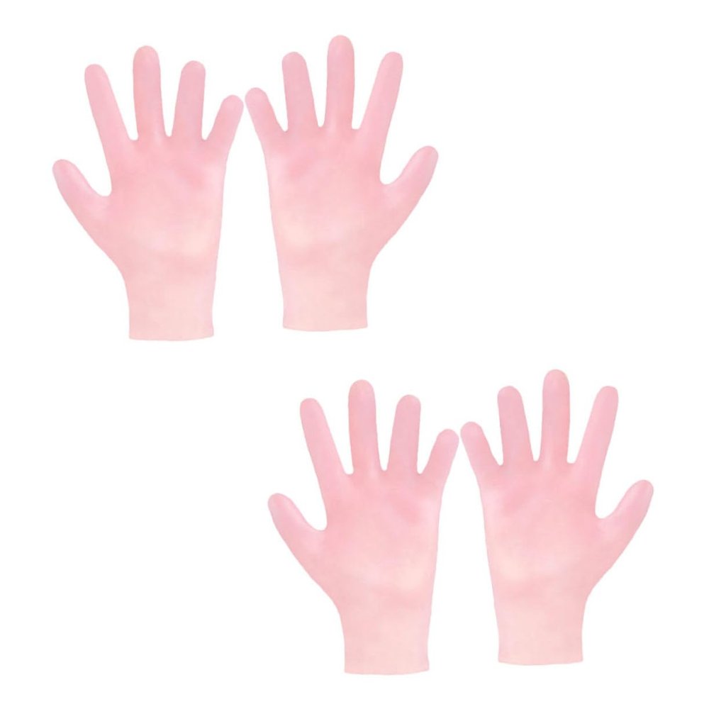 BESTYASH 2Pairs Pink Women Moisturizing Exfoliating Gloves for Dry Hands Practical Hydrating Hand Gloves for Soft Smooth