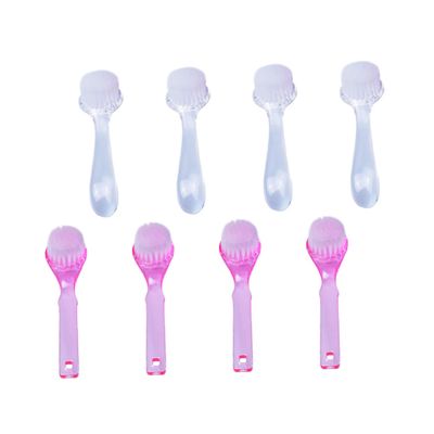 BESTYASH Lightweight Nail Cleaning Brush Set 8pcs Round Brush Accessories Portable Space-saving Nail Handle