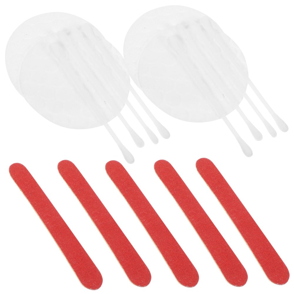 CALLARON 20bags Disposable Facial Pads Nail Files of Makeup Removal Swabs Lightweight Portable for Daily Cleansing and Travel Multi-functional Beauty Care Tools