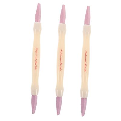 FOMIYES 3pcs Exfoliating Pen Nail Tools Cuticle Pusher Sanding Stick Nail File Manicure Pedicure Tools for Home Salon