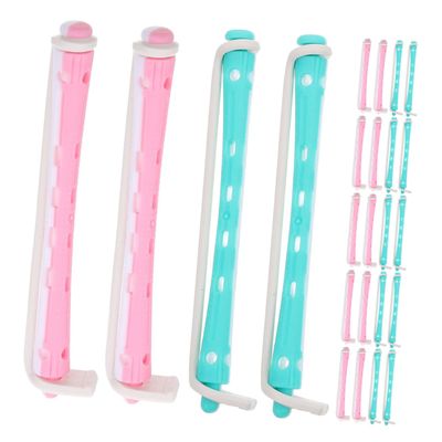 FRCOLOR 24pcs Hair Perm Kit Dual Color Curling Rods for Long Hair Easy Use Curling Tools for Home Travel Durable Perm Rods for Natural Curls and Waves