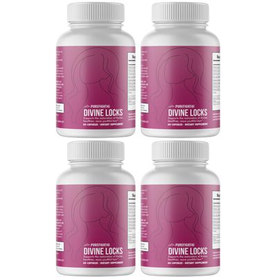 Divine Locks Complex Advanced Unique Hair Growth, Scalp Nourishment | Dietary Supplement | 4 Bottles