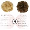 Hair Bun Human Hair Large Messy Bun with Claw Clip Wavy Curly Chignon Hair Extensions Curly Hair Ponytail Clip In(Golden yellow) view 3