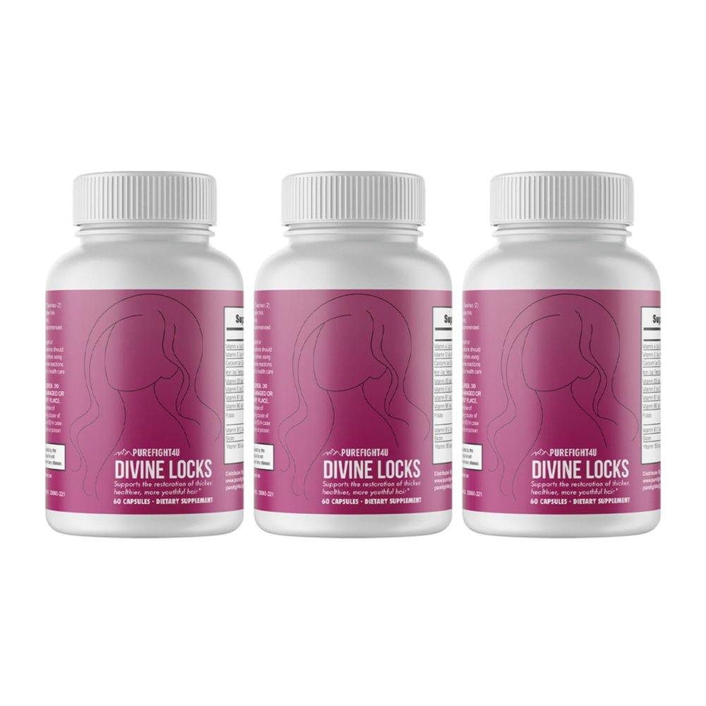 Divine Locks Complex Advanced Unique Hair Growth, Scalp Nourishment | Dietary Supplement | 3 Bottles