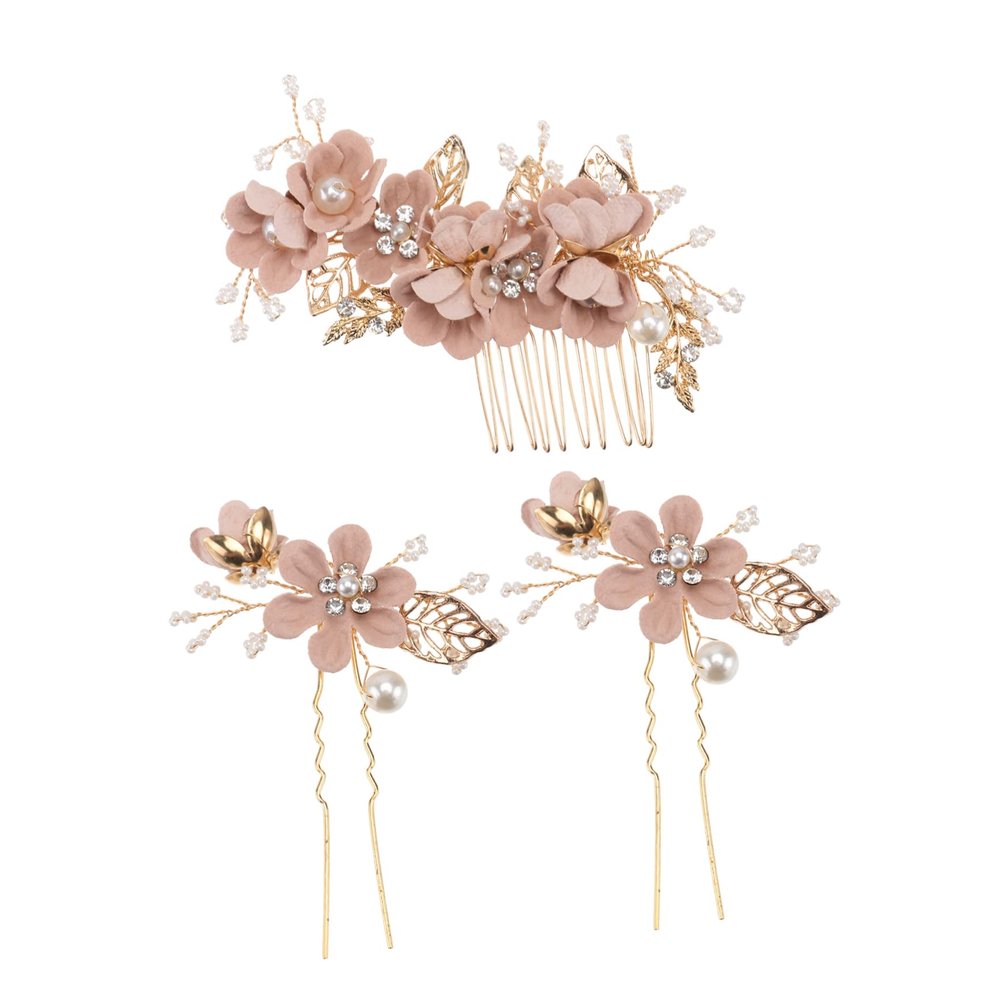 Baluue 3pcs Bridal Hair Comb Rhinestone Flower Design Wedding Hair Accessories for Women and Bridesmaids Elegant Side Comb Clips for Special Occasions