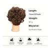 QIXUEZHENG Hair Bun, Synthetic Messy Bun for Curly Hair  Fluffy Wig Bun Updo Cover with Comb & Elastic Band Women's(Dark brown) view 4