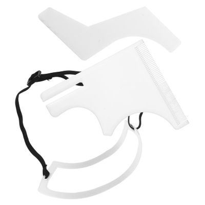 Healeved Beard Shaping Tool Set Neck Hair Trimming Template for Men Hairline Guide Styling Comb Adjustable Features for DIY Haircuts and Grooming Random Color