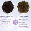 Hair Bun Human Hair Large Messy Bun with Claw Clip Wavy Curly Chignon Hair Extensions Curly Hair Ponytail Clip In(Brown) view 4