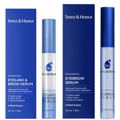 Natural Eyelash Serum with Eyebrow Serum Set - Boost Eyelash Growth Enhancer for Longer, Thicker, Fuller-Looking Lashes and Brows - Gentle & Effective Formular [3 mL + 5mL]