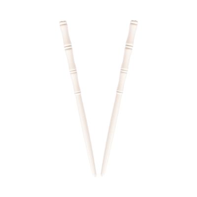 Carved Wooden Hair Sticks Set, Traditional Hair Chopsticks, 7 inches, 2 Pack, Vintage Style (White)