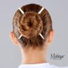 Carved Wooden Hair Sticks Set, Traditional Hair Chopsticks, 7 inches, 2 Pack, Vintage Style (White) view 2