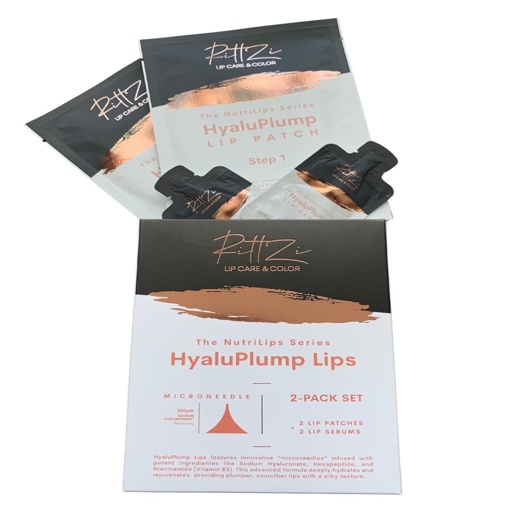 RITTZI HyaluPlump Lips 2-PACK SET Innovative Two-Step Lip Care System for Hydrated, Plump Lips Featuring Sodium Hyaluronate, Peptides, and Niacinamide