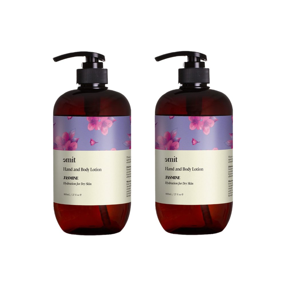 EMIT., Hand and Body Lotion, 27 fl oz, 800ml, Moisturizer for All Skin with Gift Box, 2 pack, Jasmine