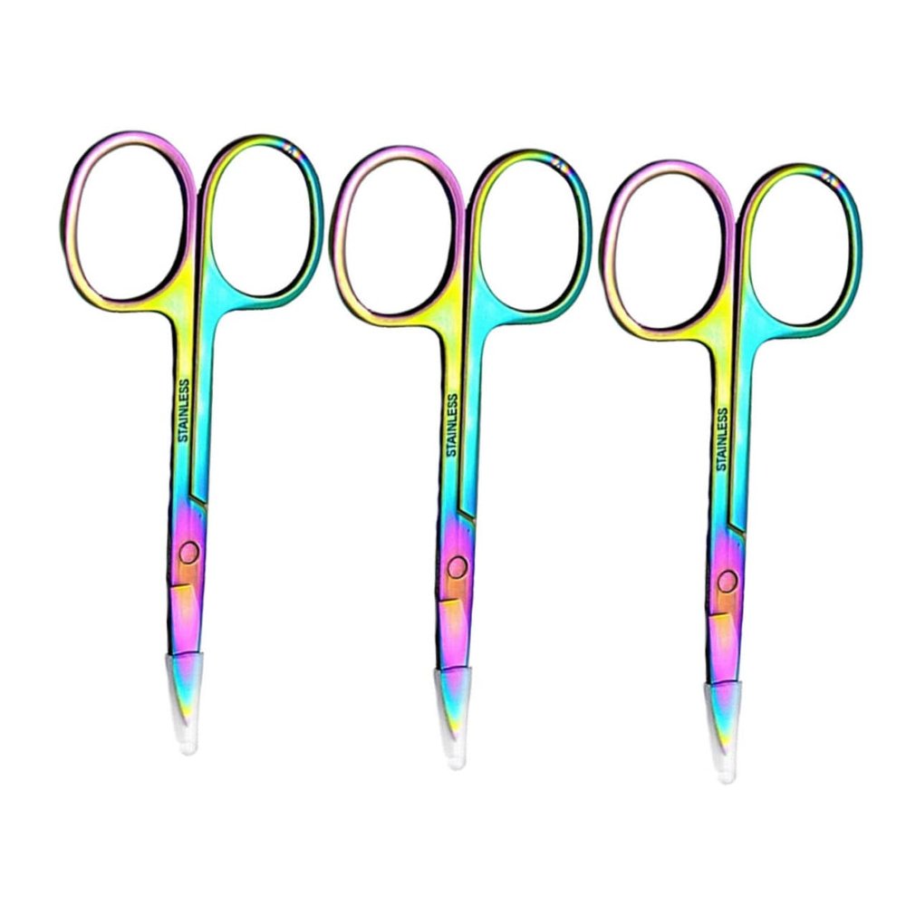 MERRYHAPY 3pcs Stainless Steel Eyebrow Scissors for Women Men Brow Tool for Shaping Trimming Comb Razor